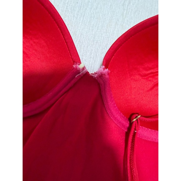 MOEVA LONDON Red Cutout One Piece Swimsuit Gold Buckle Size S - Picture 6 of 7